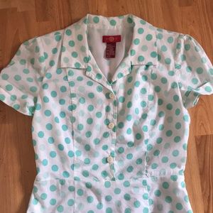 Teal Polka Dot Dress